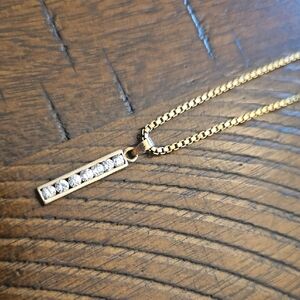 Gold Filled And Goldtone Over Sterling Pendant With Cz's